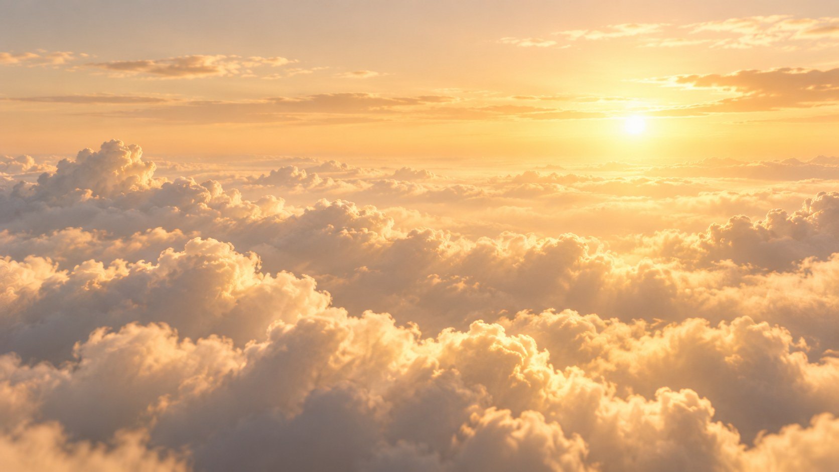 Golden clouds at sunset